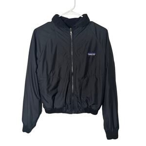 Patagonia Women Small Black Duality Jacket Reversible Windbreaker Fleece 80s 90s